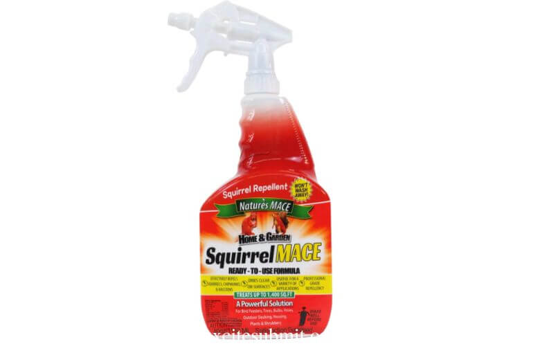Nature's MACE Squirrel Repellent 40oz SprayCovers 1,400 Sq FtKeep Squirrels & Chipmunks from Destroying Trees, Planters and Bird FeedersSafe to use Around Children & Plants